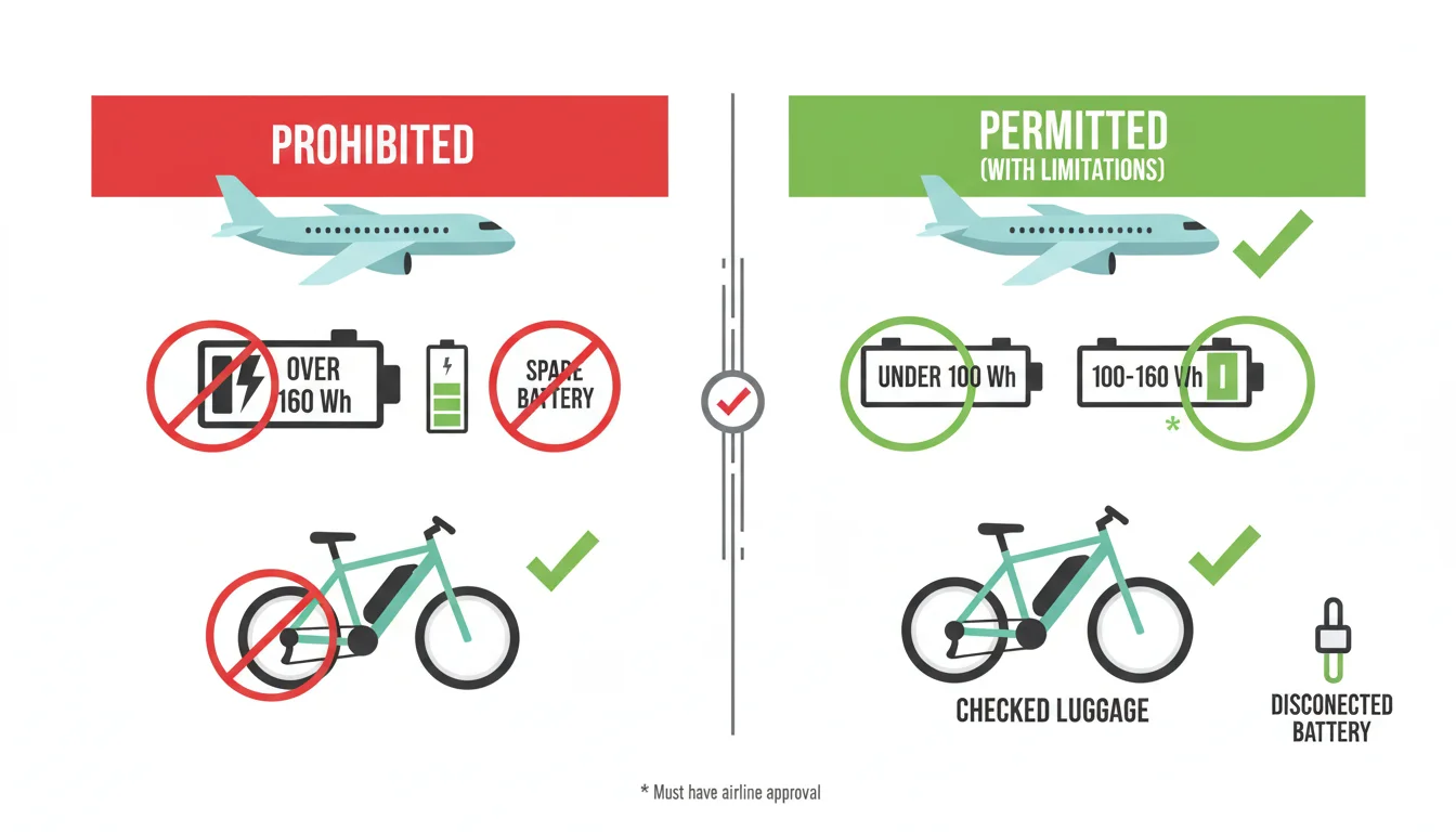 Illustration showing can you take an ebike on a plane concept