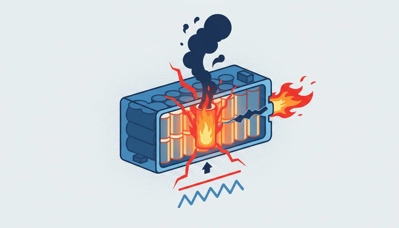 Illustration showing do ebike batteries catch fire concept