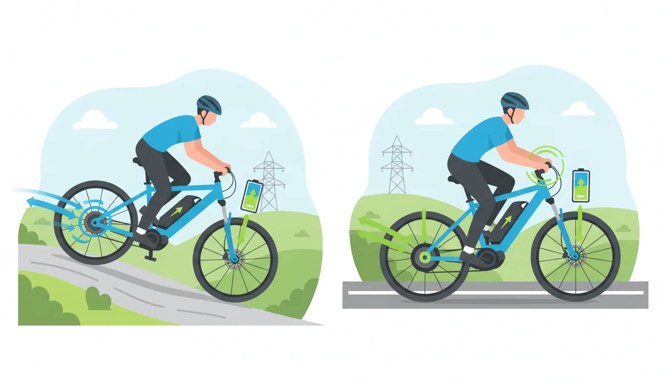 Illustration showing do ebikes have regenerative braking concept