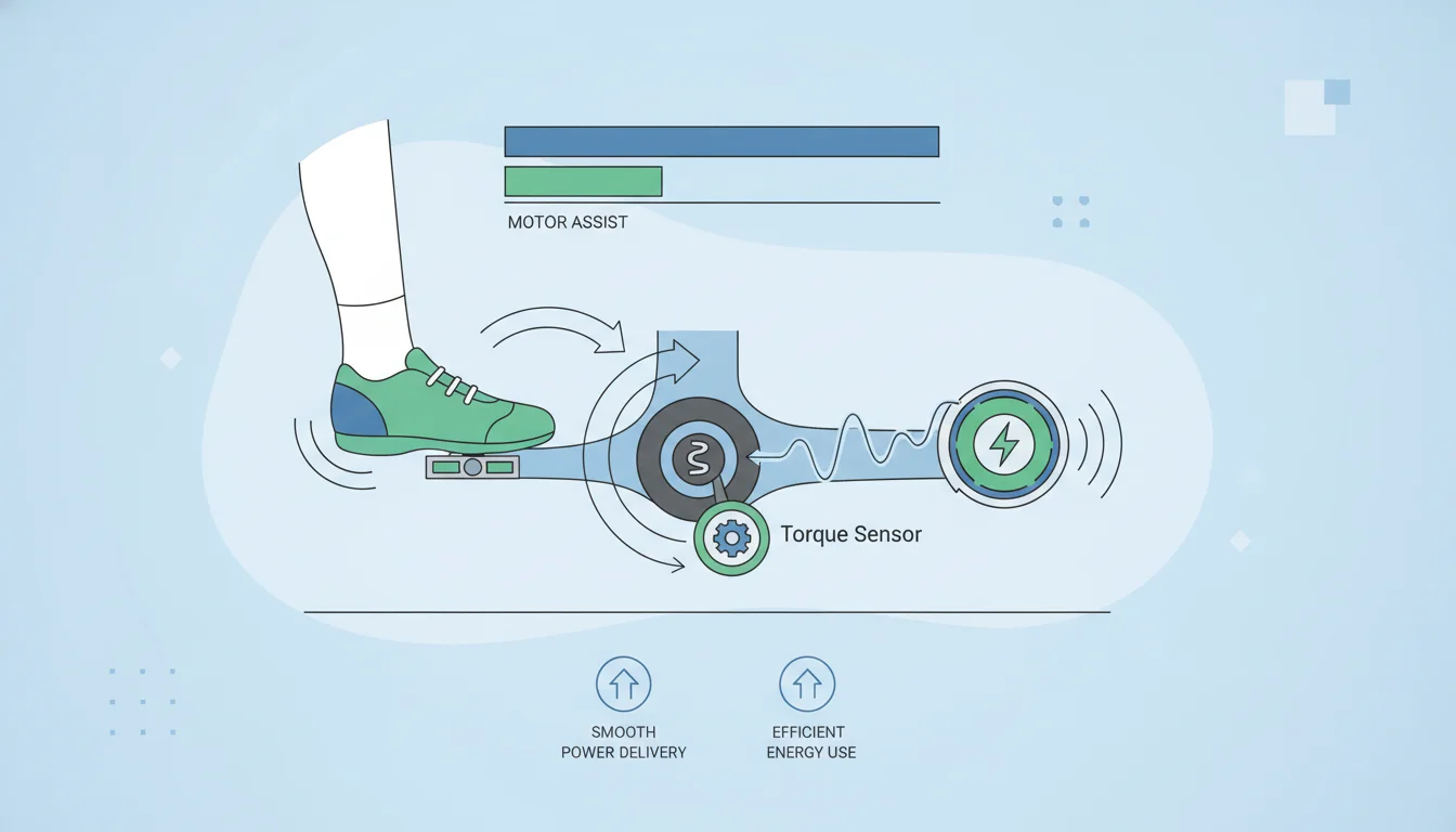 Illustration showing which ebikes have torque sensors concept