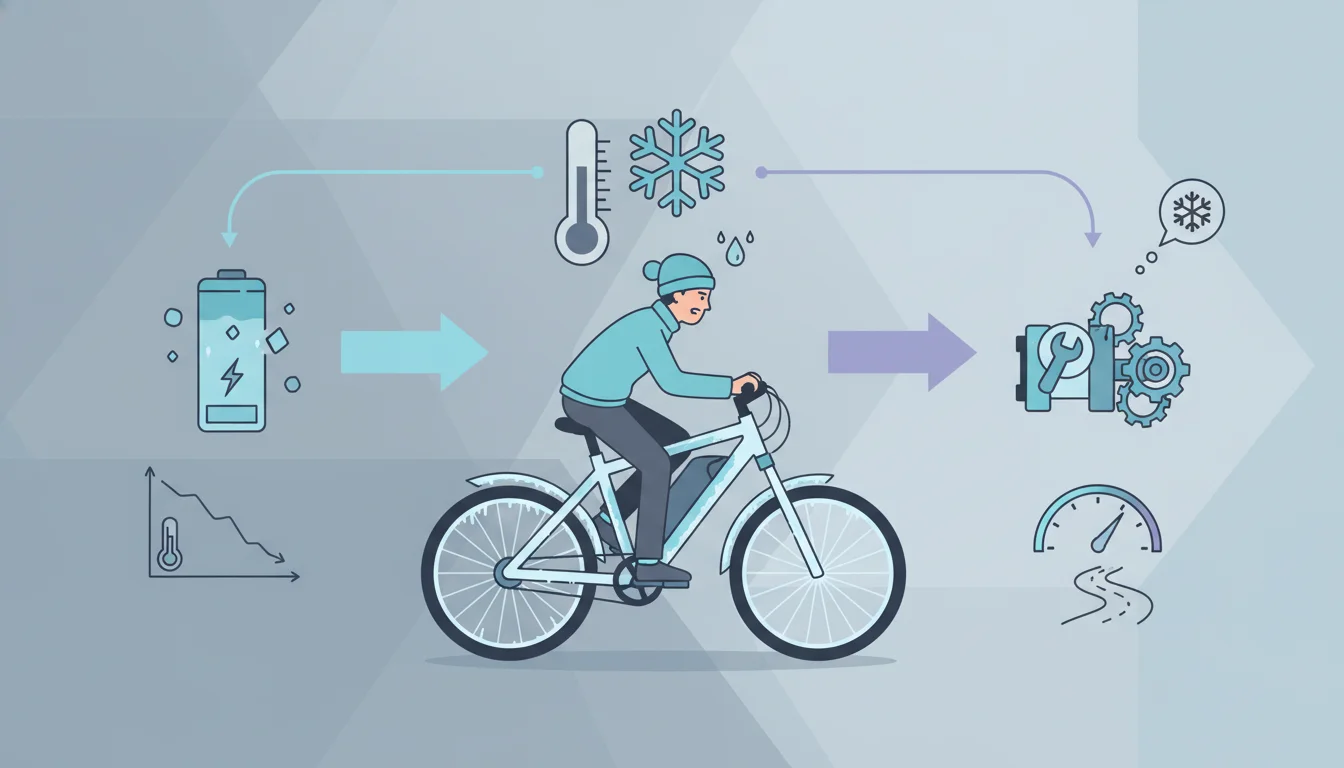 Illustration showing would ebikes work in the cold concept